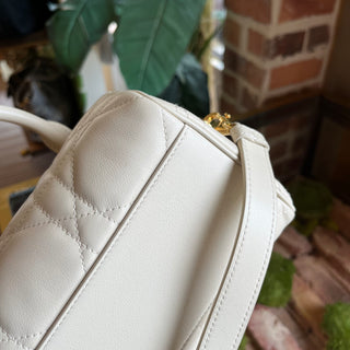 DIOR Groove 20 Dusty Ivory Calfskin Macrocannage Satchel Bag