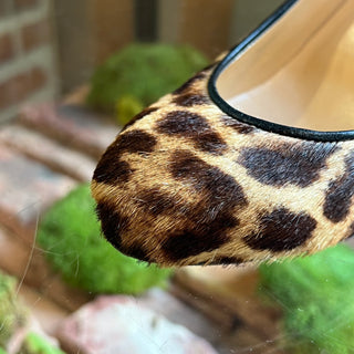 CHRISTIAN LOUBOUTIN Melissa Brown Pony Hair Leopard Print Wedges SZ36.5(6.5US)