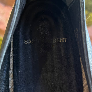 Saint Laurent YSL Black Lambskin Leather Espadrilles SZ 40 (US 10)