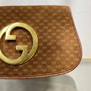 GUCCI Vintage Blondie GG Suede Monogram Clutch