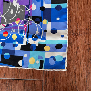 CHANEL Abstract Print Multicolor Silk Scarf