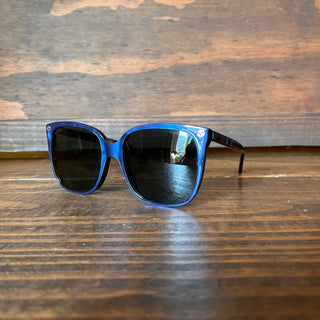 GUCCI GG0082S Blue Tortoise Acetate Square Sunglasses
