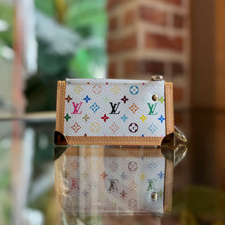 LOUIS VUITTON Multicolor White Monogram Canvas Vintage Key Cles
