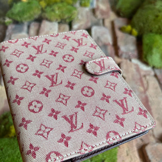LOUIS VUITTON Small Mini Lin Red Canvas Ring Agenda Cover