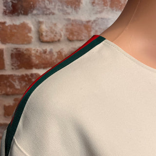 GUCCI Cream Web Stripe Viscose Knee-Length Dress SZ40(4US/S)