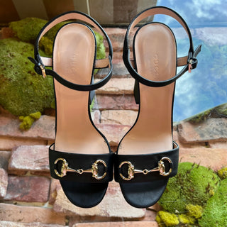 GUCCI Horsebit Black Leather Heels SZ 37 (US 7)