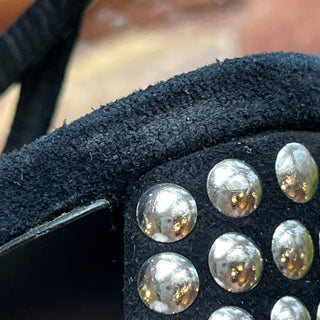 GIUSEPPE ZANOTTI Black Suede Stud Sandals SZ 40 (US 10)