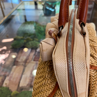 VALENTINO Rose Raffia Tote Bag