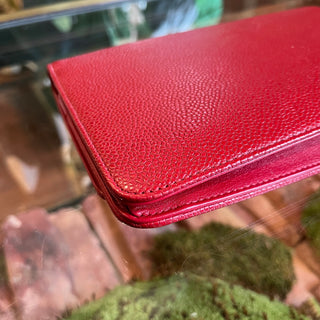 CHANEL Timeless CC Red Caviar Leather Wallet On Chain