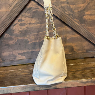 CHANEL GST Grand Shopper Beige Caviar Leather Quilted Tote