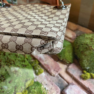 GUCCI Beige GG Canvas Orange Eclipse Crossbody