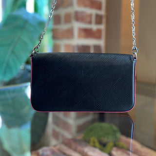LOUIS VUITTON Felicie Pochette Black Epi Leather Crossbody Bag