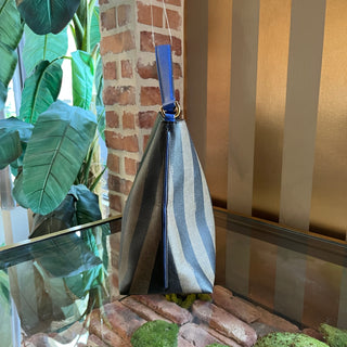 FENDI Pequin Stripe Coated Canvas Hobo Bag