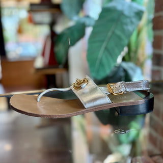 GUCCI Silver Horsebit Sandals 41