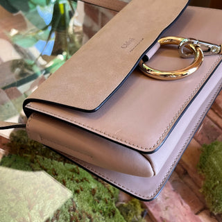CHLOE Faye Beige Suede Shoulder Bag