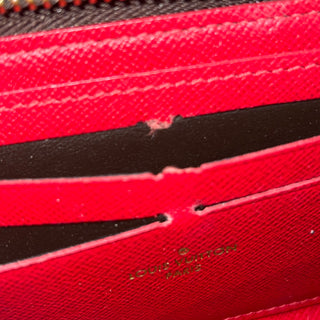 LOUIS VUITTON Clémence Damier Ebene Red Canvas Wallet
