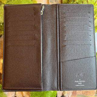 LOUIS VUITTON Brazza Taiga Leather Wallets w/ Intials