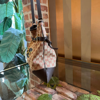 GUCCI Horsebit 1955 Messenger Maroon Gg Monogram Canvas Crossbody Bag