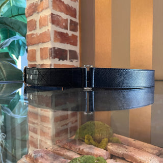 DIOR Cannage D Buckle Black Leather Belt SZ 90