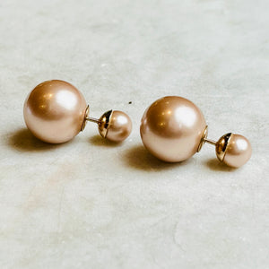 DIOR Pink Resin Pearls Tribales Earrings Gold-Finish Metal