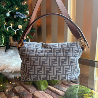 FENDI Denim FF Jacquard Mamma Baguette