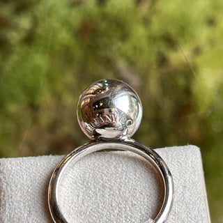 TIFFANY & CO Cocktail Hardware Ball 925 Sterling Silver Ring SZ 7.5