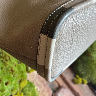 FENDI Selleria Gray Leather Tote Bag
