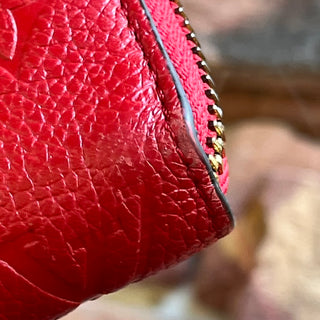 LOUIS VUITTON LV Monogram Red Empreinte Leather Zippy Wallet