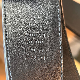 GUCCI Black Double G Logo Leather Belt 90.36