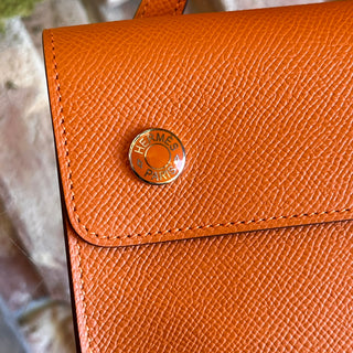 HERMES Hermesnap Orange Epsom Calfskin Shoulder Bag