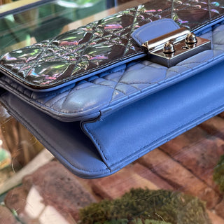 CHRISTIAN DIOR Miss Dior Blue Cannage Quilted Wallet on Chain