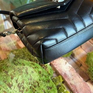 SAINT LAURENT Loulou Toy Quilted Black Calfskin Crossbody