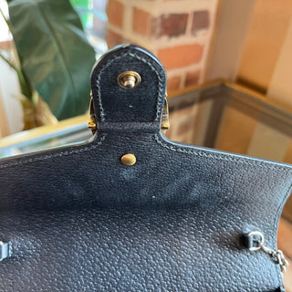 GUCCI Dionysus Mini WOC Black Pebbled Leather Vintage Web Crossbody Bag