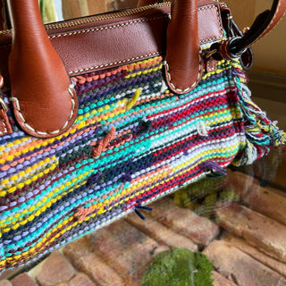 CHLOÉ Edith Day Multicolor Wool Tweed Fringe Satchel Bag