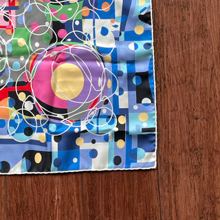 CHANEL Abstract Print Multicolor Silk Scarf