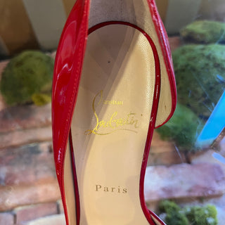 CHRISTIAN LOUBOUTIN Iriza 100 Patent Leather Red Pumps SZ 39 (US 9)