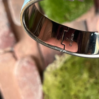 HERMES Clic Clac H Bleu Glacier Enamel Bracelet