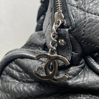 CHANEL Lady Braid Large Black Distressed Lambskin Satchel Bag