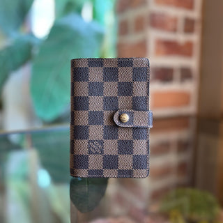 LOUIS VUITTON French Brown Damier Ebene Canvas Wallet
