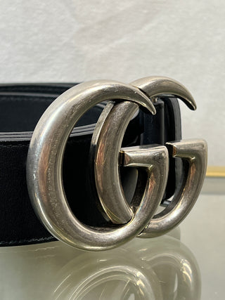 GUCCI Mens Apoon Black Leather Belt 100/40