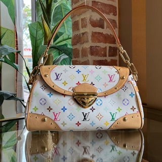 LOUIS VUITTON Beverly White Monogram Multicolor Canvas Shoulder Bag