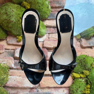 DIOR Quilted Black Patent Leather Heels SZ 38.5 (US 8.5)