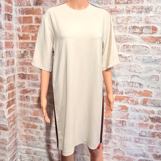 GUCCI Cream Web Stripe Viscose Knee-Length Dress SZ40(4US/S)