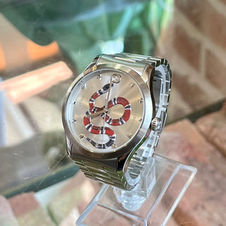 GUCCI G-Timeless King Snake Quartz Stainless Steel Watch