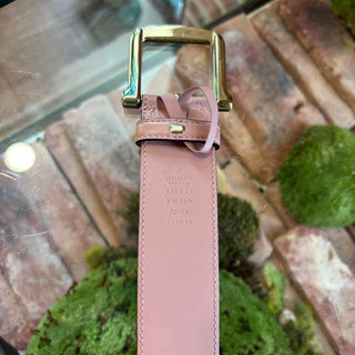 GUCCI Pink Leather Micro Guccissima Embossed Belt Size 90/36