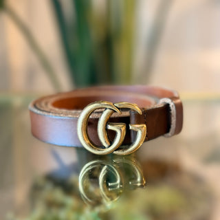 Gucci Thin GG Marmont Brown Belt 100 SZ 40