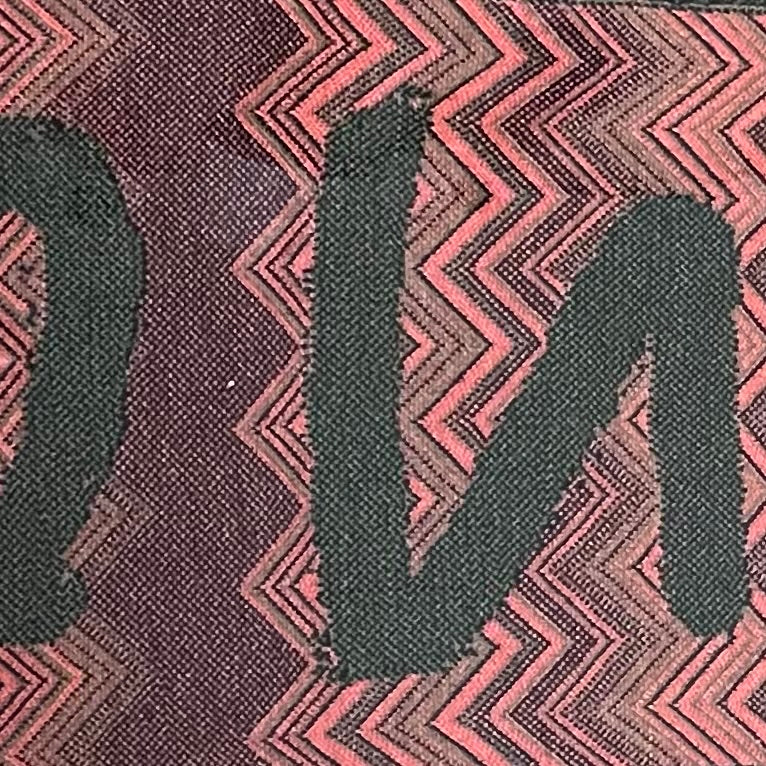 MISSONI Green/Pink Logo Printed Wool Blend Scarf