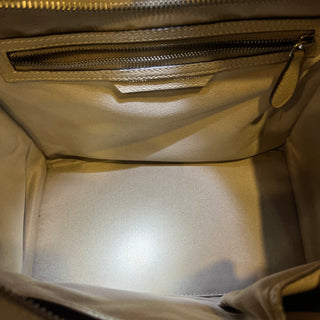 CELINE Luggage Mini Beige Drummed Calfskin Tote Bag