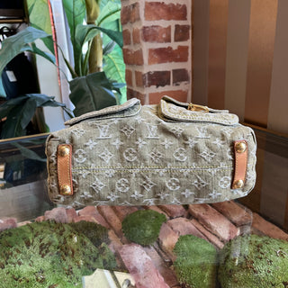 LOUIS VUITTON Baggy PM Green Denim Monogram Shoulder Bag