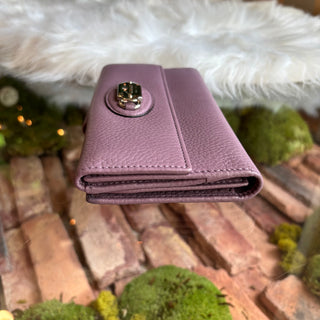 GUCCI Purple Leather Logo Wallet